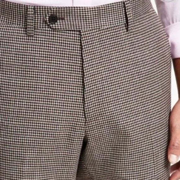 NEW Bar III Check Print Suit Separate Slim Fit Suit Pants Burgundy/Black, 30x32 - Picture 7 of 15